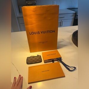 Authentic Louis Vuitton Key Pouch Damier Ebene